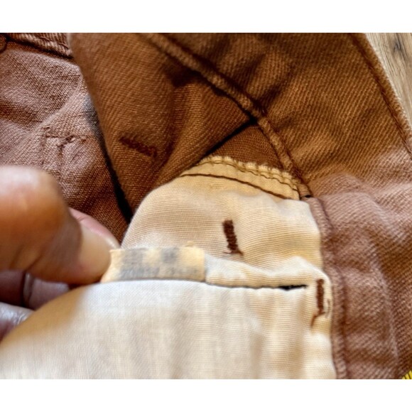 Vintage 80s Levis Pants Womens Mens 34 Tan Bell Bottom Jeans Retro See Photos Sz - Picture 5 of 10